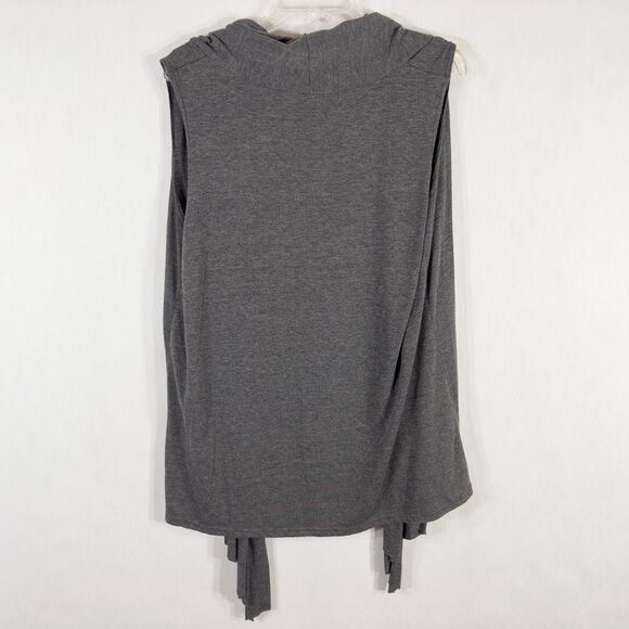 Jason Maxwell Plus Size‎ 2X Shrug Open Front Sleeveless Gray Knit Waterfall 101 - Picture 2 of 8